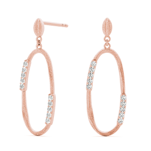 Daniel Lab-Created Rose Gold Prong Set  Designer Diamond Earrings