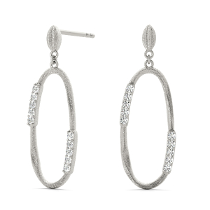 Daniel Lab-Created Round cut Prong Set  Designer Diamond Earrings