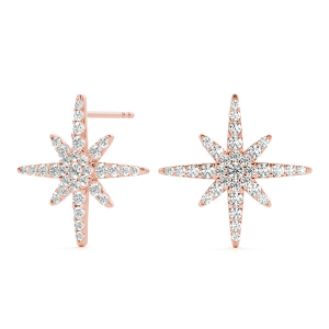 Daisy Lab-Created Rose Gold Cluster Diamond Earrings