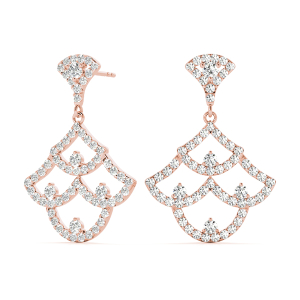 Hallie Lab-Created Rose Gold Pave Set  Designer Diamond Earrings