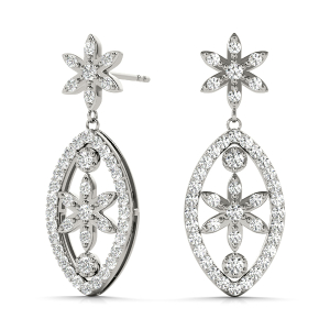 Daniel Lab-Created Round cut Prong Set Designer Diamond Earrings