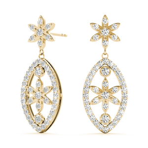 Daniel Lab-Created Yellow Gold Prong Set Designer Diamond Earrings