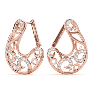 Jorja Lab-Created Rose Gold Pave Set  Cluster Diamond Earrings