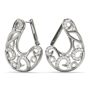 Jorja Lab-Created Round cut Pave Set  Designer Diamond Earrings