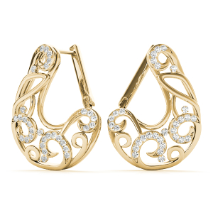 Jorja Lab-Created Yellow Gold Pave Set  Cluster Diamond Earrings