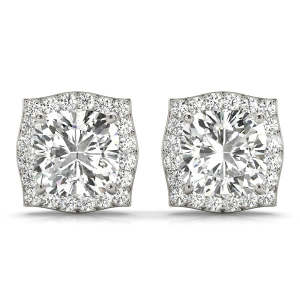 Elda Natural Round cut Halo Diamond Earrings