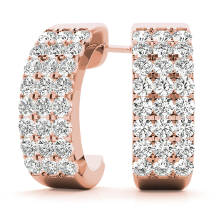 Harmony Lab-Created Rose Gold Pave Setting  Studs Diamond Earrings