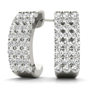 Harmony Lab-Created Round cut Pave Setting  Studs Diamond Earrings