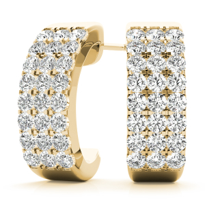 Harmony Lab-Created Yellow Gold Pave Setting  Studs Diamond Earrings