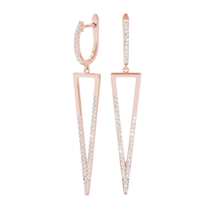 Arthur Lab-Created Rose Gold Pave Set  Designer Diamond Earrings