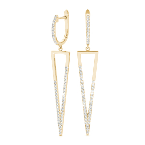 Arthur Lab-Created Yellow Gold Pave Set  Designer Diamond Earrings