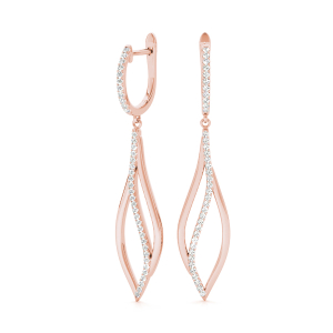 Rae Lab-Created Rose Gold Pave Set  Designer Diamond Earrings