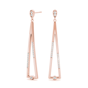 Avelle Lab-Created Rose Gold Bezel Set Designer Diamond Earrings