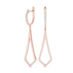 Jocelyn Lab-Created Rose Gold Pave Set  Designer Diamond Earrings