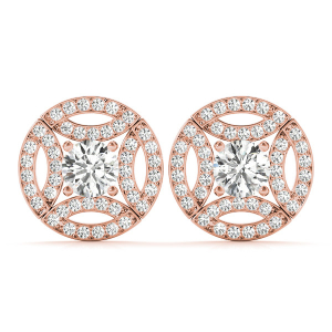 Essi Natural Rose Gold Halo Diamond Earrings