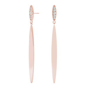 Arden Lab-Created Rose Gold Bezel Set Designer Diamond Earrings