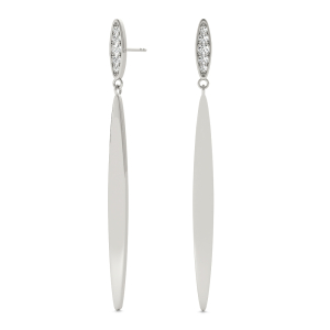 Arden Lab-Created White Gold Bezel Set Designer Diamond Earrings