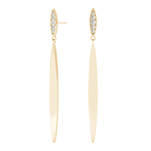 Arden Lab-Created Yellow Gold Bezel Set Designer Diamond Earrings