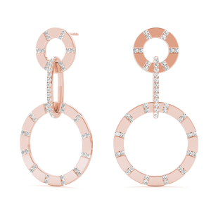 Alexis Lab-Created Rose Gold Channel Set Designer Diamond Earrings