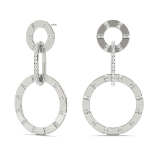 Alexis Lab-Created Round cut Channel Set Designer Diamond Earrings