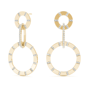 Alexis Lab-Created Yellow Gold Channel Set Designer Diamond Earrings