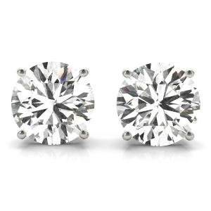  Fina Natural Diamond Silver Studs Earrings