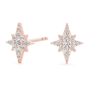 Paul Lab-Created Rose Gold Pave Set  Designer Diamond Earrings