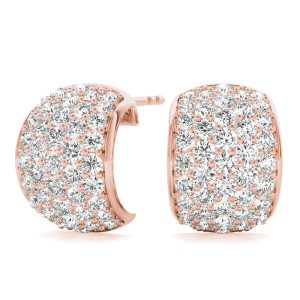 Florence Lab-Created Rose Gold Pave Set  Studs Diamond Earrings