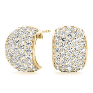 Florence Lab-Created Yellow Gold Pave Set  Studs Diamond Earrings