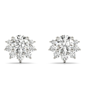 Raynaa Natural Diamond Round cut Cluster Earrings