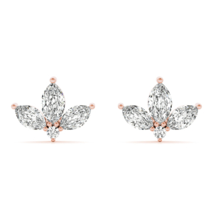 Badah Natural Rose Gold Diamond Cluster Earrings