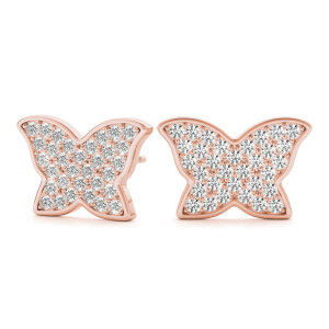 Brooks Lab-Created Rose Gold Pave Set  Cluster Diamond Earrings