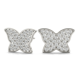 Brooks Lab-Created Round cut Pave Set  Cluster Diamond Earrings