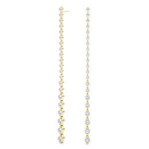 Ellis Lab-Created Yellow Gold Designer Diamond Earrings