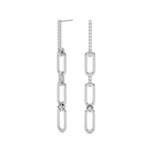 Alden Lab-Created Round cut Bezel Set  Designer Diamond Earrings