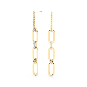 Alden Lab-Created Yellow Gold Bezel Set  Designer Diamond Earrings