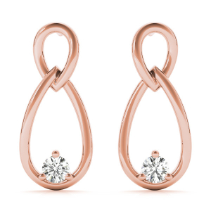 Ellaina Natural Rose Gold Diamond Designer Earrings