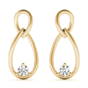 Ellaina Natural Yellow Gold Diamond Designer Earrings