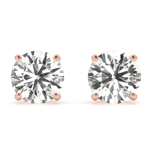 Emeli Natural Diamond Rose Gold Studs Earrings