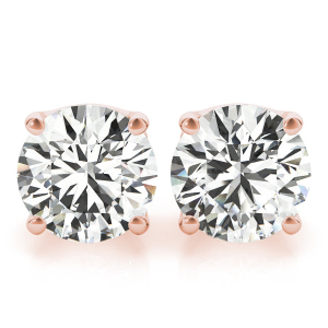 Emira Natural Diamond Rose Gold Studs Earrings