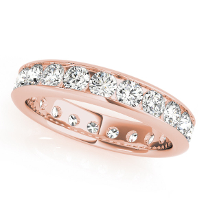 Elyssa Natural Rose Gold Channel Set Eternity Diamond Rings