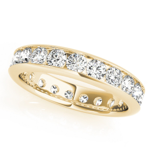 Elyssa Natural Yellow Gold Channel Set Eternity Diamond Rings