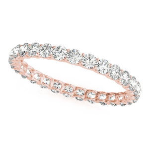 Esmee Natural Rose Gold 4 Prong Eternity Diamond Rings