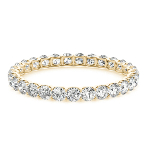 Esmee Natural Yellow Gold 4 Prong Eternity Diamond Rings