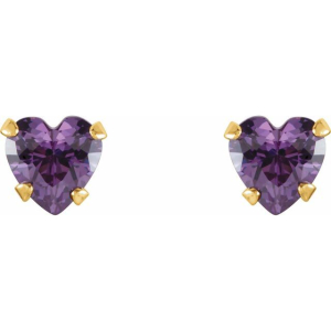 Rhea Amethyst Rose Gold 4 Prong Studs Diamond Earrings