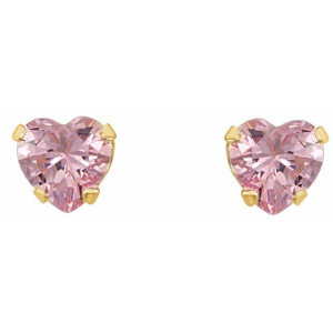 Rheena Pink Sapphire Rose Gold 4 Prong Studs Diamond Earrings