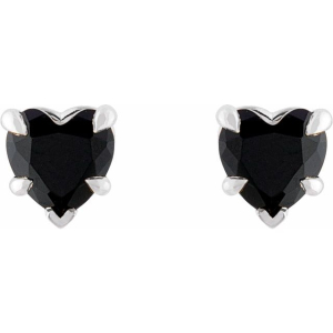 Stajina Black Silver 5 Prong  Studs Diamond Earrings