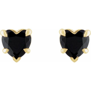 Stajina Black Yellow Gold 5 Prong  Studs Diamond Earrings