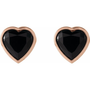 Stefenna Black Rose Gold Bezel  Studs Diamond Earrings