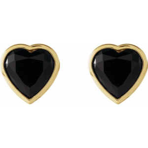 Stefenna Black Yellow Gold Bezel  Studs Diamond Earrings